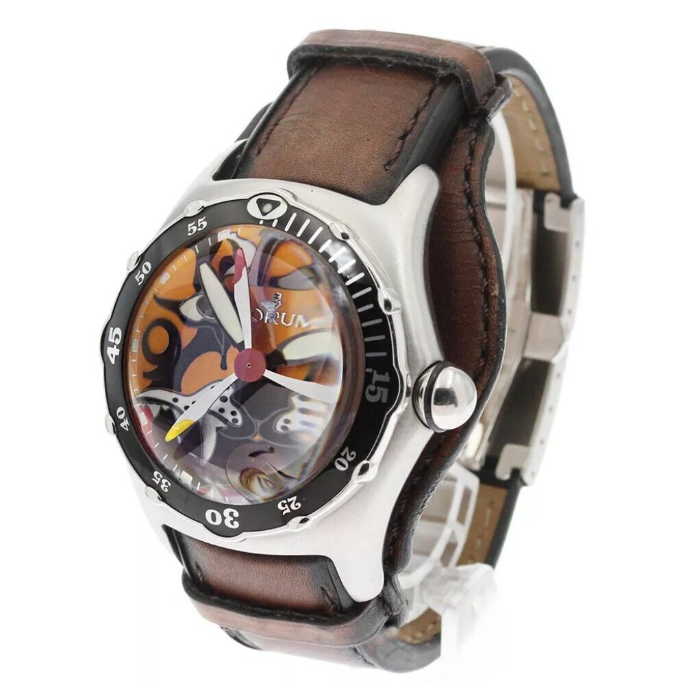 CORUM Bubble Dive Bomber Tiger 82.180.20 Date Orange Dial Automatic Men's